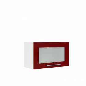 Бруклин ШВГС 600 Шкаф верхний горизонтальный со стеклом (Бетон белый/корпус Белый) в Твери - tver.katalogmebeli.com | фото