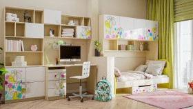 Детская комната Флёр (Белый/корпус Клен) в Твери - tver.katalogmebeli.com | фото