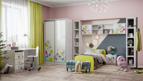 Детская комната Флер (Белый/корпус Выбеленное дерево) в Твери - tver.katalogmebeli.com | фото