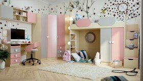Детская комната Грэйси (Розовый/Серый/корпус Клен) в Твери - tver.katalogmebeli.com | фото