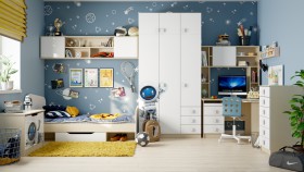 Детская комната Санни (Белый/корпус Клен) в Твери - tver.katalogmebeli.com | фото
