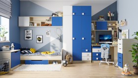 Детская комната Скай (Синий/Белый/корпус Клен) в Твери - tver.katalogmebeli.com | фото