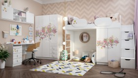 Детская комната Совушки (Белый/корпус Выбеленное дерево) в Твери - tver.katalogmebeli.com | фото