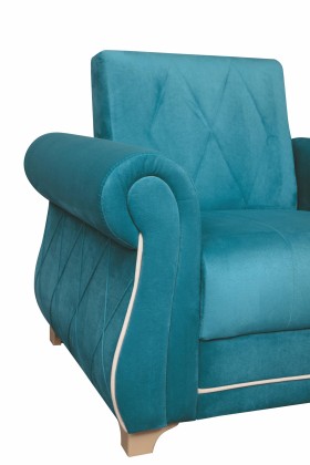 Кресло для отдыха "Порто" (велюр киви бирюза / микровельвет крем) в Твери - tver.katalogmebeli.com | фото 5