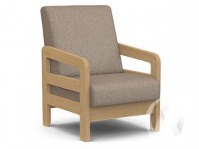 Кресло отдыха Вега-34 (бук лак/UNO CARAMEL) в Твери - tver.katalogmebeli.com | фото