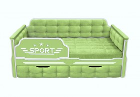 Кровать 170 серии Спорт 2 ящика 81 Фисташка (мягкие боковые накладки) в Твери - tver.katalogmebeli.com | фото