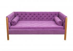 Кровать 180 серии Леди  32 Фиолетовый (подушка валик) в Твери - tver.katalogmebeli.com | фото