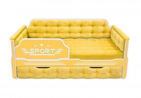 Кровать 180 серии Спорт 1 ящик 74 Жёлтый (мягкие боковые накладки) в Твери - tver.katalogmebeli.com | фото