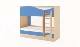 Кровать 2-х ярусная с ящиками (Беленый дуб/Синий) в Твери - tver.katalogmebeli.com | фото 4
