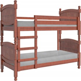 Кровать двухъярусная Валерия из массива сосны 800*1890 Орех в Твери - tver.katalogmebeli.com | фото
