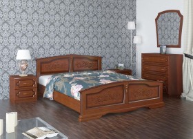 Кровать Елена из массива сосны 1600*2000 Орех в Твери - tver.katalogmebeli.com | фото