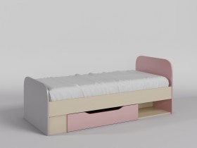 Кровать Грэйси 1650х750 (Розовый/Серый/корпус Клен) в Твери - tver.katalogmebeli.com | фото