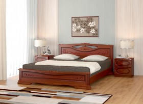 Кровать Карина-7 из массива сосны 1400*2000 Орех в Твери - tver.katalogmebeli.com | фото