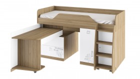 Кровать комбинированная «Оксфорд» (Ривьера/Белый с рисунком) в Твери - tver.katalogmebeli.com | фото 3