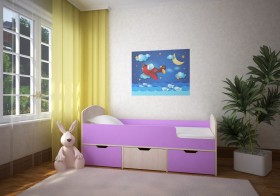 Кровать Малыш-мини Дуб молочный/Ирис в Твери - tver.katalogmebeli.com | фото