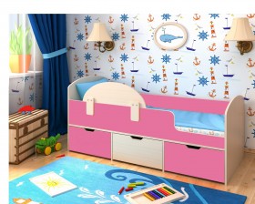 Кровать Малыш-мини Дуб молочный/Розовый в Твери - tver.katalogmebeli.com | фото