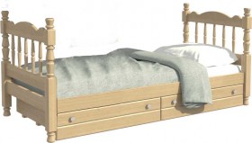Кровать одинарная Аленка из массива сосны 800*1890 Сосна в Твери - tver.katalogmebeli.com | фото