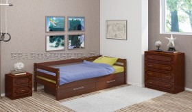 Кровать одинарная ГЛОРИЯ из массива сосны  900*2000 (Орех) в Твери - tver.katalogmebeli.com | фото