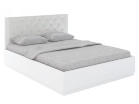 Кровать с ПМ М25 Спальня Тиффани (белый текстурный) в Твери - tver.katalogmebeli.com | фото