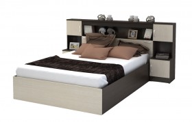 Кровать с прикроватным блоком КР 552 Спальня Basya (венге/белфорт) в Твери - tver.katalogmebeli.com | фото