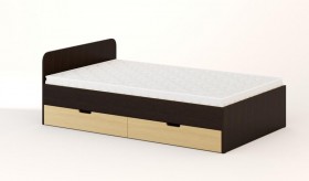 Кровать с ящиками 1200 (Венге/Беленый дуб) в Твери - tver.katalogmebeli.com | фото