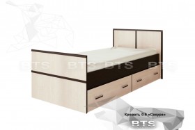 Кровать Сакура с настилом и ящиками 0,9 (Венге/Лоредо) в Твери - tver.katalogmebeli.com | фото
