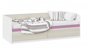 Кровать «Сканди» с 2 ящиками Дуб Гарден/Белый/Лиловый в Твери - tver.katalogmebeli.com | фото