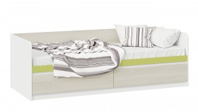 Кровать «Сканди» с 2 ящиками Дуб Гарден/Белый/Зеленый в Твери - tver.katalogmebeli.com | фото