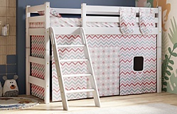 Кровать Соня вариант 6 полувысокая с наклонной лестницей Белый полупрозрачный в Твери - tver.katalogmebeli.com | фото