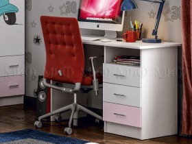 Стол письменный Fashion-1 Вега (Белый/Розовый) в Твери - tver.katalogmebeli.com | фото