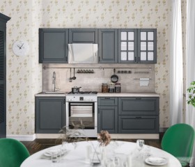 Кухня Регина 24 2,4 м (Серый матовый/Белый) в Твери - tver.katalogmebeli.com | фото