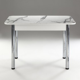 Кухонный стол 1100*700/400 ф 2 Пластик, мрамор белый в Твери - tver.katalogmebeli.com | фото