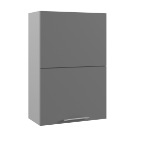 Квадро ВПГПМ 600 Шкаф верхний высокий Blum Aventos (Ваниль кожа/корпус Серый) в Твери - tver.katalogmebeli.com | фото