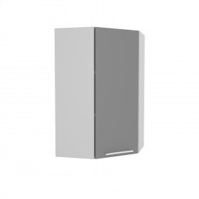 Квадро ВПУ 550 шкаф верхний угловой высокий (Ваниль кожа/корпус Серый) в Твери - tver.katalogmebeli.com | фото