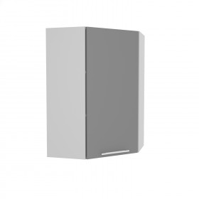 Квадро ВПУ 600 шкаф верхний угловой высокий (Ваниль кожа/корпус Серый) в Твери - tver.katalogmebeli.com | фото