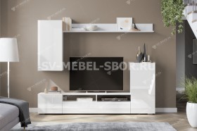 Мебель для гостиной МГС 4 Белый/Белый глянец в Твери - tver.katalogmebeli.com | фото