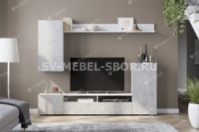 Мебель для гостиной МГС 4 Белый/Цемент светлый в Твери - tver.katalogmebeli.com | фото