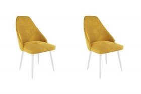 Набор стульев Милан 2 шт (желтый велюр/белый) в Твери - tver.katalogmebeli.com | фото