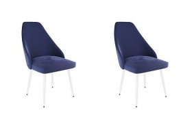Набор стульев Милан 2 шт (синий велюр/белый) в Твери - tver.katalogmebeli.com | фото