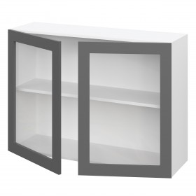 Норд ШВС 1000 Шкаф верхний со стеклом (Софт черный/корпус Венге) в Твери - tver.katalogmebeli.com | фото