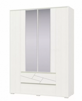 Шкаф 4-х дверный с ящиками Аделина 1600 Рамух белый в Твери - tver.katalogmebeli.com | фото