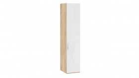 Шкаф для белья с 1 глухой дверью «Эмбер» Яблоня Беллуно/Белый глянец в Твери - tver.katalogmebeli.com | фото