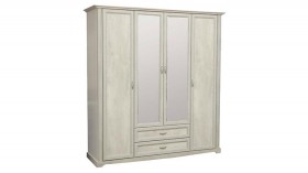 Шкаф для одежды "Сохо" (бетон пайн белый/2 ящика/зеркало) в Твери - tver.katalogmebeli.com | фото