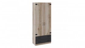 Шкаф для одежды комбинированный «Окланд» (Фон Черный/Дуб Делано) в Твери - tver.katalogmebeli.com | фото