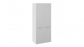 Шкаф для одежды с 2 зеркальными дверями «Глосс» (Белый глянец) в Твери - tver.katalogmebeli.com | фото