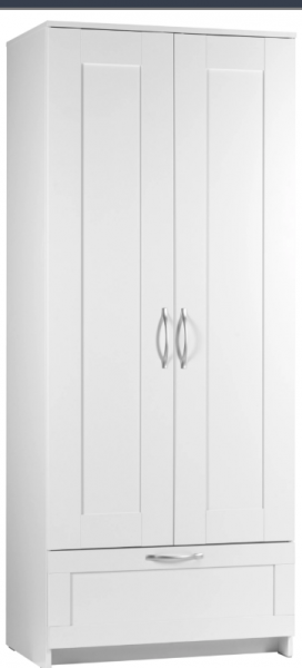 Шкаф двухдверный Сириус с 1 ящиком белый в Твери - tver.katalogmebeli.com | фото