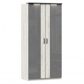 Техно ЛД 678.130.000.007 Шкаф 2-хстворчатый с комбинированными дверями (Дуб Крафт белый/Серый шифер) в Твери - tver.katalogmebeli.com | фото
