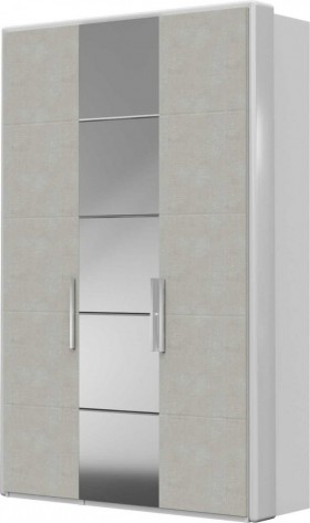 Шкаф ШР-3 зеркало, Вива (Белый/Белый глянец/Платина) в Твери - tver.katalogmebeli.com | фото
