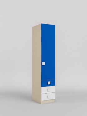 Шкаф угловой (секция с ящиками) Скай люкс (Синий/Белый/корпус Клен) в Твери - tver.katalogmebeli.com | фото
