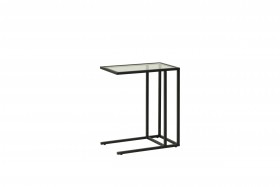 Стол приставной Скандик 42.24 (со стеклом) (металл: черный) в Твери - tver.katalogmebeli.com | фото